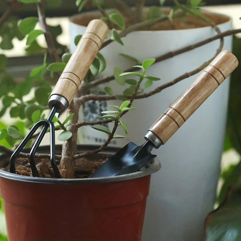 Garden Tool Set Mini Gardening Kit with Rake Trowel and Shovel for Succulent Plants and Soil Cultivation